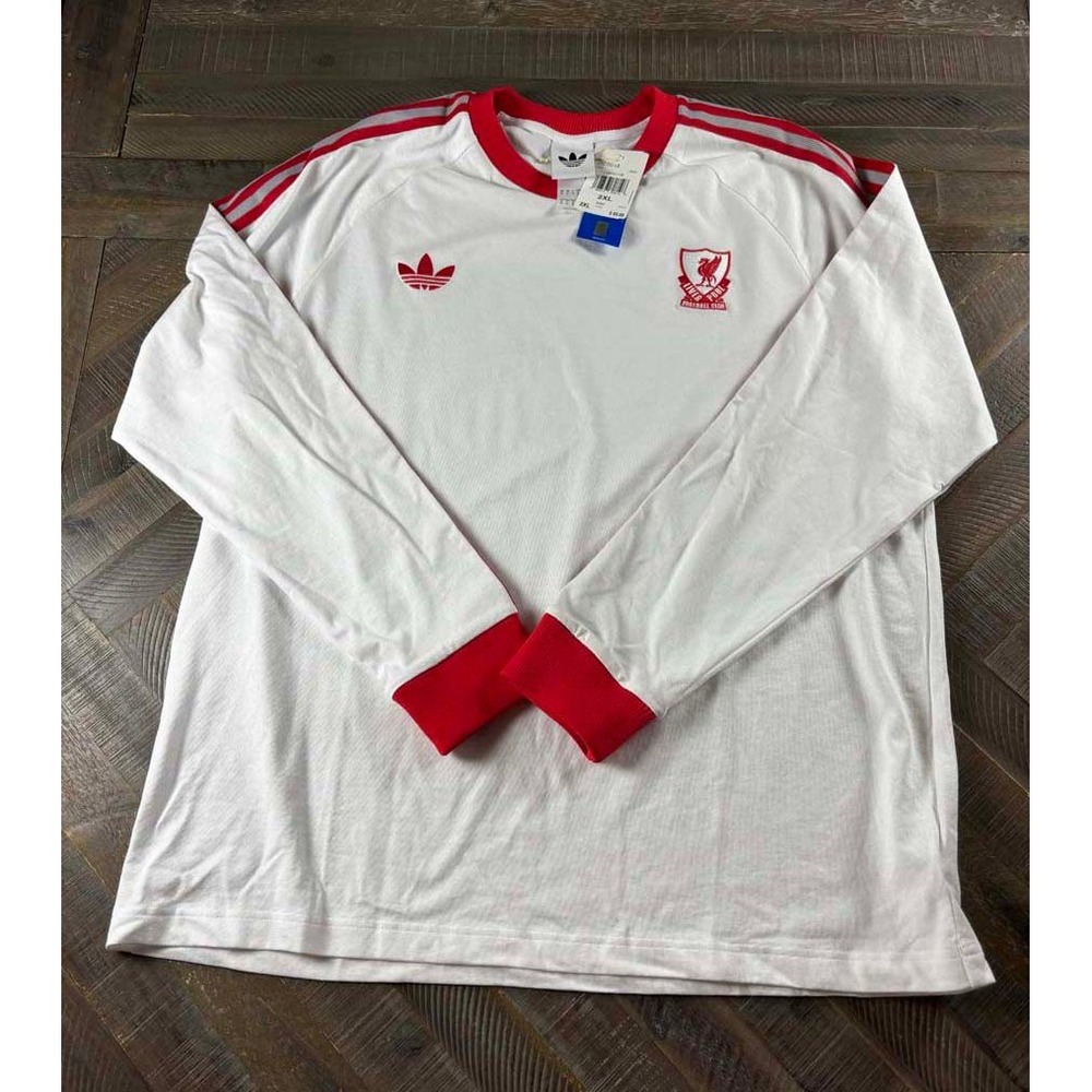 Adidas Originals Liverpool FC LFC OG LS Jersey White Red JZ2543 Mens 2XL NEW